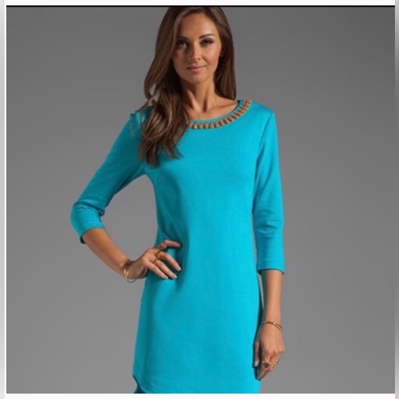 NWT! Trina Turk Tropical Ponte Sculpture Dress with Beaded Neckline Size 6 - Picture 2 of 13